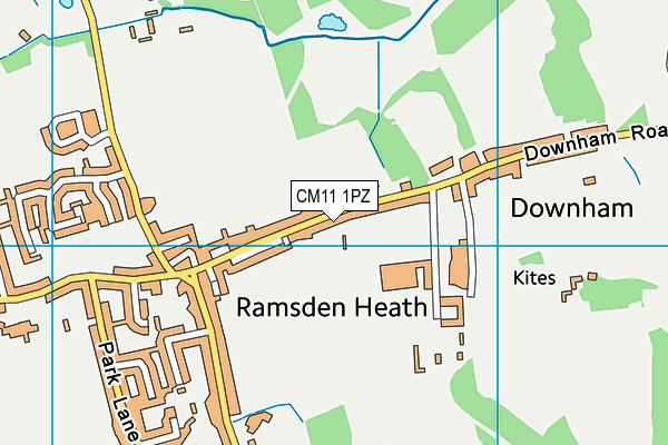 CM11 1PZ map - OS VectorMap District (Ordnance Survey)