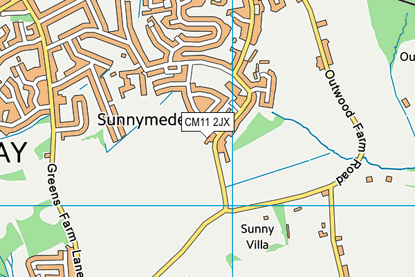 CM11 2JX map - OS VectorMap District (Ordnance Survey) CM11 2JX map - OS VectorMap District (Ordnance Survey)