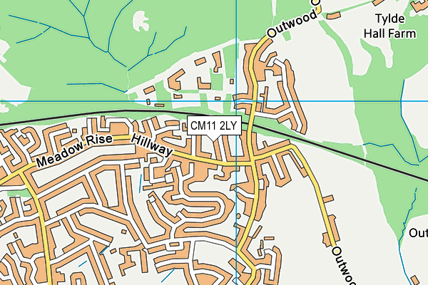 CM11 2LY map - OS VectorMap District (Ordnance Survey) CM11 2LY map - OS VectorMap District (Ordnance Survey)