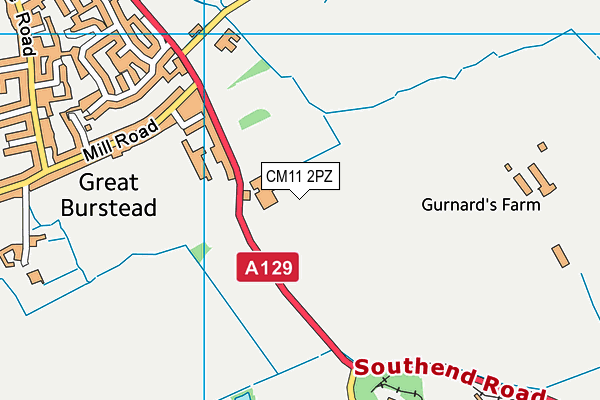 CM11 2PZ map - OS VectorMap District (Ordnance Survey) CM11 2PZ map - OS VectorMap District (Ordnance Survey)