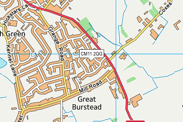 CM11 2QG map - OS VectorMap District (Ordnance Survey)