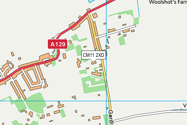 CM11 2XD map - OS VectorMap District (Ordnance Survey) CM11 2XD map - OS VectorMap District (Ordnance Survey)