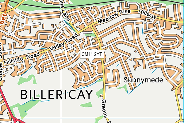 CM11 2YT map - OS VectorMap District (Ordnance Survey)
