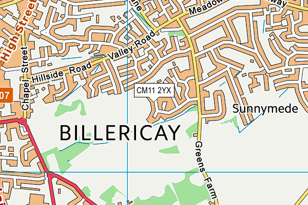 CM11 2YX map - OS VectorMap District (Ordnance Survey) CM11 2YX map - OS VectorMap District (Ordnance Survey)