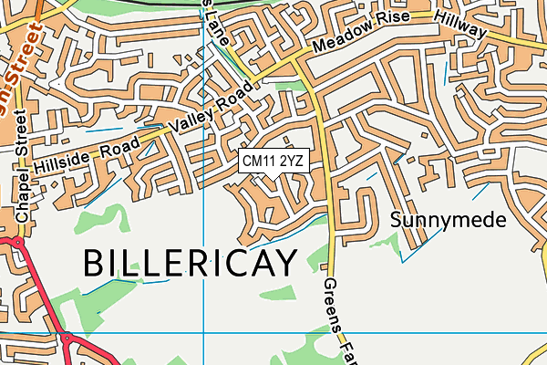 CM11 2YZ map - OS VectorMap District (Ordnance Survey) CM11 2YZ map - OS VectorMap District (Ordnance Survey)