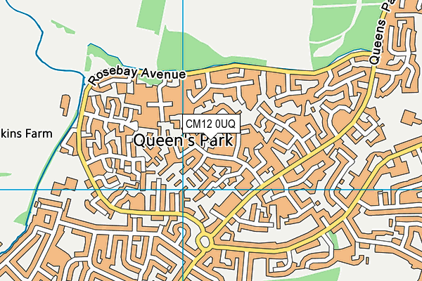CM12 0UQ map - OS VectorMap District (Ordnance Survey) CM12 0UQ map - OS VectorMap District (Ordnance Survey)