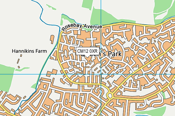 CM12 0XR map - OS VectorMap District (Ordnance Survey) CM12 0XR map - OS VectorMap District (Ordnance Survey)
