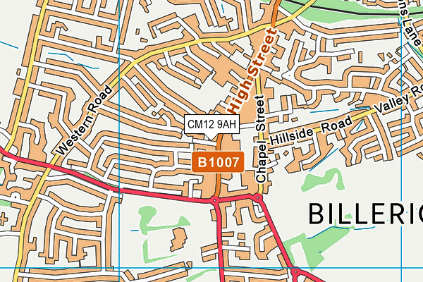 CM12 9AH map - OS VectorMap District (Ordnance Survey) CM12 9AH map - OS VectorMap District (Ordnance Survey)