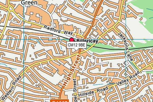 CM12 9BE map - OS VectorMap District (Ordnance Survey) CM12 9BE map - OS VectorMap District (Ordnance Survey)