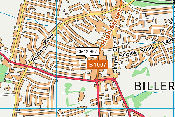 CM12 9HZ map - OS VectorMap District (Ordnance Survey)
