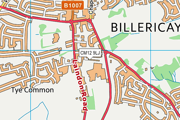 CM12 9LJ map - OS VectorMap District (Ordnance Survey)