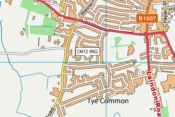 CM12 9NQ map - OS VectorMap District (Ordnance Survey)