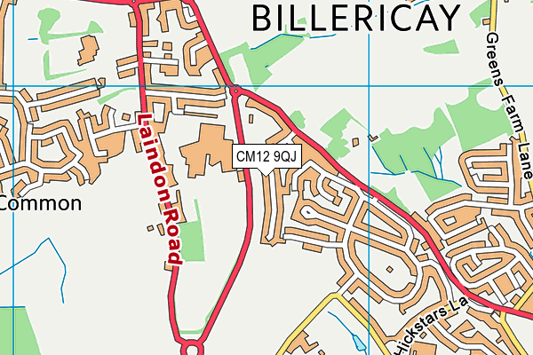 CM12 9QJ map - OS VectorMap District (Ordnance Survey)