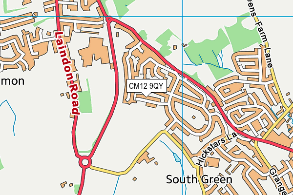 CM12 9QY map - OS VectorMap District (Ordnance Survey)
