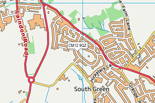 CM12 9QZ map - OS VectorMap District (Ordnance Survey)