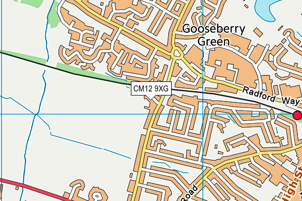 CM12 9XG map - OS VectorMap District (Ordnance Survey) CM12 9XG map - OS VectorMap District (Ordnance Survey)