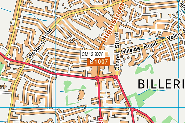 CM12 9XY map - OS VectorMap District (Ordnance Survey) CM12 9XY map - OS VectorMap District (Ordnance Survey)