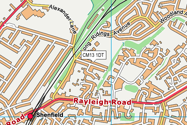 CM13 1DT map - OS VectorMap District (Ordnance Survey) CM13 1DT map - OS VectorMap District (Ordnance Survey)