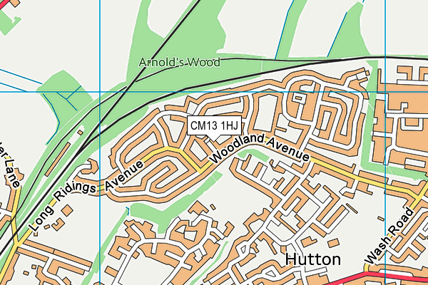 CM13 1HJ map - OS VectorMap District (Ordnance Survey) CM13 1HJ map - OS VectorMap District (Ordnance Survey)