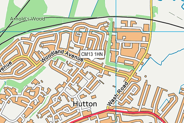 CM13 1HN map - OS VectorMap District (Ordnance Survey)