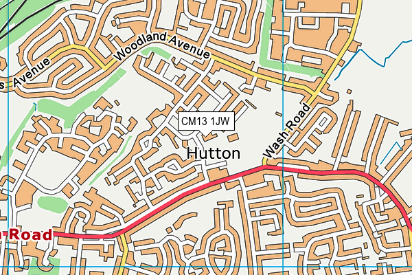 CM13 1JW map - OS VectorMap District (Ordnance Survey) CM13 1JW map - OS VectorMap District (Ordnance Survey)