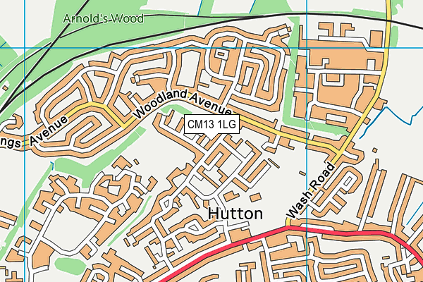 CM13 1LG map - OS VectorMap District (Ordnance Survey) CM13 1LG map - OS VectorMap District (Ordnance Survey)