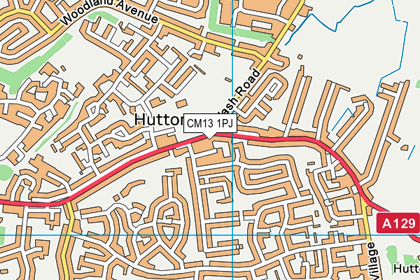 CM13 1PJ map - OS VectorMap District (Ordnance Survey) CM13 1PJ map - OS VectorMap District (Ordnance Survey)