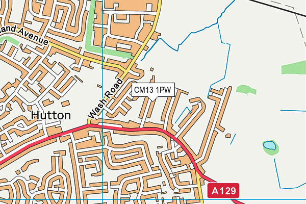 CM13 1PW map - OS VectorMap District (Ordnance Survey) CM13 1PW map - OS VectorMap District (Ordnance Survey)