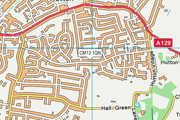CM13 1QN map - OS VectorMap District (Ordnance Survey) CM13 1QN map - OS VectorMap District (Ordnance Survey)