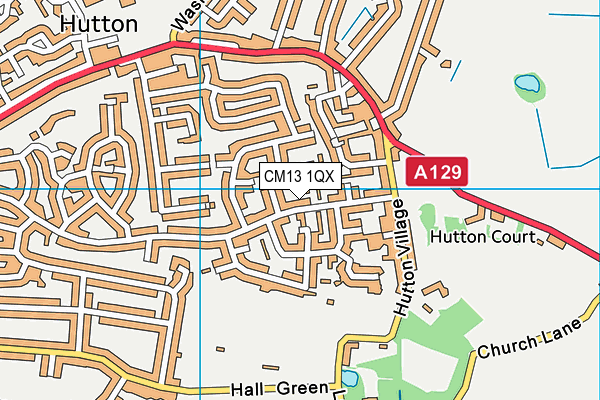 CM13 1QX map - OS VectorMap District (Ordnance Survey) CM13 1QX map - OS VectorMap District (Ordnance Survey)