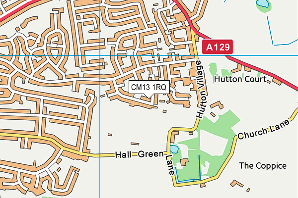 CM13 1RQ map - OS VectorMap District (Ordnance Survey)