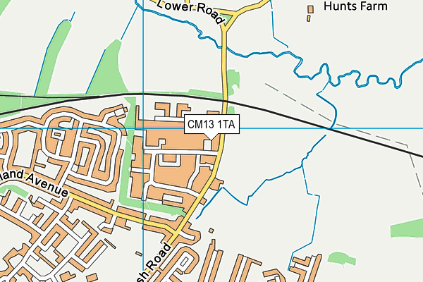 CM13 1TA map - OS VectorMap District (Ordnance Survey) CM13 1TA map - OS VectorMap District (Ordnance Survey)