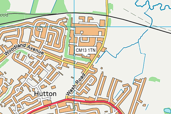 CM13 1TN map - OS VectorMap District (Ordnance Survey)