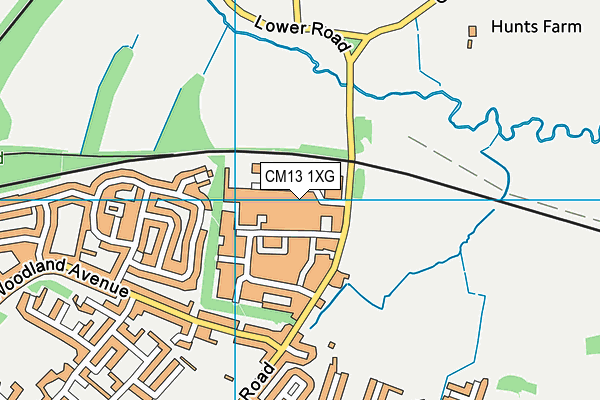 CM13 1XG map - OS VectorMap District (Ordnance Survey) CM13 1XG map - OS VectorMap District (Ordnance Survey)