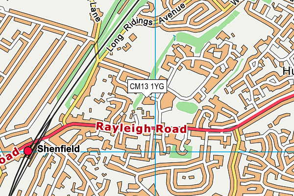 CM13 1YG map - OS VectorMap District (Ordnance Survey) CM13 1YG map - OS VectorMap District (Ordnance Survey)