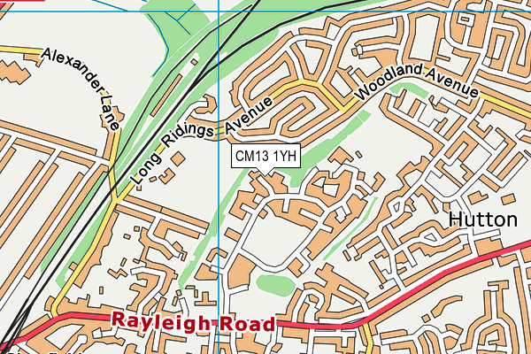 CM13 1YH map - OS VectorMap District (Ordnance Survey) CM13 1YH map - OS VectorMap District (Ordnance Survey)