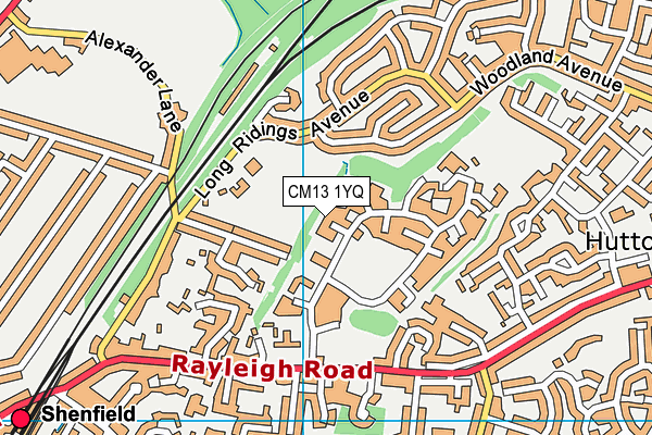 CM13 1YQ map - OS VectorMap District (Ordnance Survey) CM13 1YQ map - OS VectorMap District (Ordnance Survey)