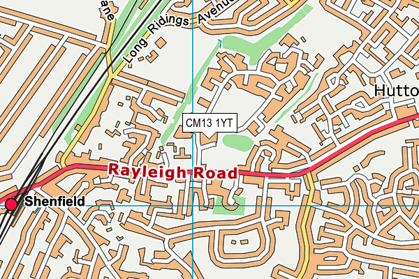 CM13 1YT map - OS VectorMap District (Ordnance Survey) CM13 1YT map - OS VectorMap District (Ordnance Survey)