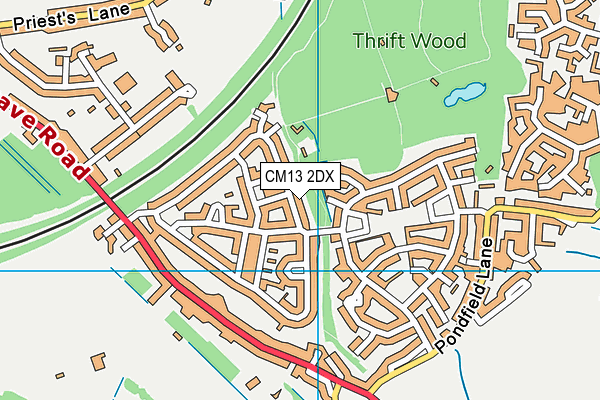 CM13 2DX map - OS VectorMap District (Ordnance Survey) CM13 2DX map - OS VectorMap District (Ordnance Survey)