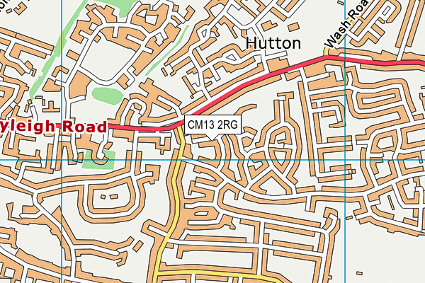 CM13 2RG map - OS VectorMap District (Ordnance Survey)