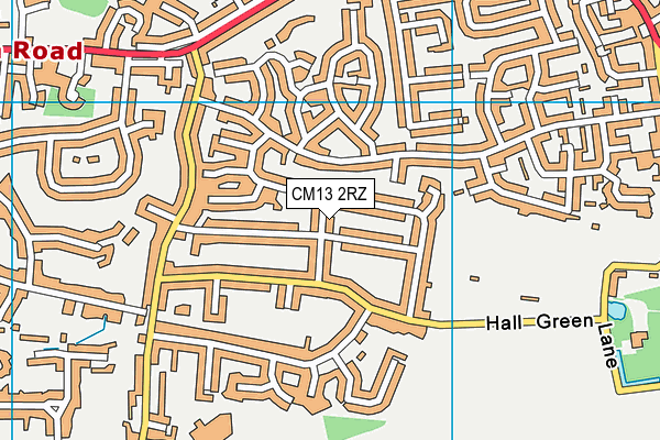 CM13 2RZ map - OS VectorMap District (Ordnance Survey) CM13 2RZ map - OS VectorMap District (Ordnance Survey)