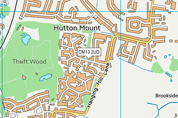 CM13 2UD map - OS VectorMap District (Ordnance Survey) CM13 2UD map - OS VectorMap District (Ordnance Survey)