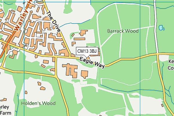 CM13 3BJ map - OS VectorMap District (Ordnance Survey) CM13 3BJ map - OS VectorMap District (Ordnance Survey)