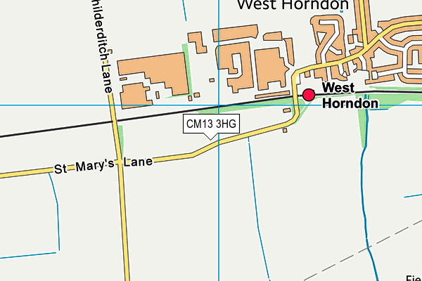 CM13 3HG map - OS VectorMap District (Ordnance Survey) CM13 3HG map - OS VectorMap District (Ordnance Survey)