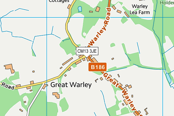 CM13 3JE map - OS VectorMap District (Ordnance Survey) CM13 3JE map - OS VectorMap District (Ordnance Survey)