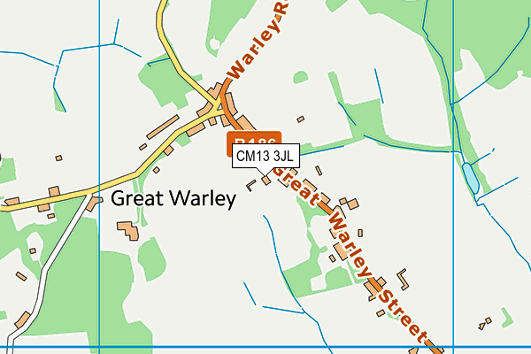 CM13 3JL map - OS VectorMap District (Ordnance Survey) CM13 3JL map - OS VectorMap District (Ordnance Survey)