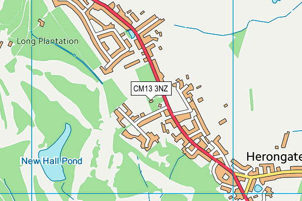 CM13 3NZ map - OS VectorMap District (Ordnance Survey) CM13 3NZ map - OS VectorMap District (Ordnance Survey)