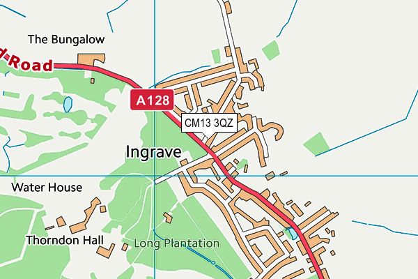 CM13 3QZ map - OS VectorMap District (Ordnance Survey) CM13 3QZ map - OS VectorMap District (Ordnance Survey)