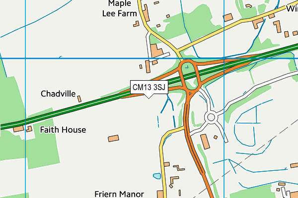 CM13 3SJ map - OS VectorMap District (Ordnance Survey) CM13 3SJ map - OS VectorMap District (Ordnance Survey)