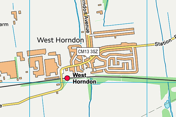 CM13 3SZ map - OS VectorMap District (Ordnance Survey)
